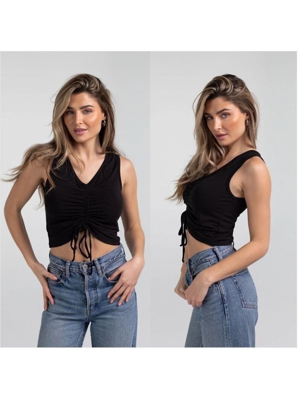 NEW BELEN COCO TOP CROPPED OR FULL LEGNTH - BLACK